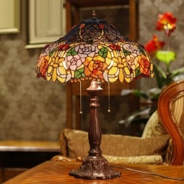 45 cm Gül Tiffany Vitray...